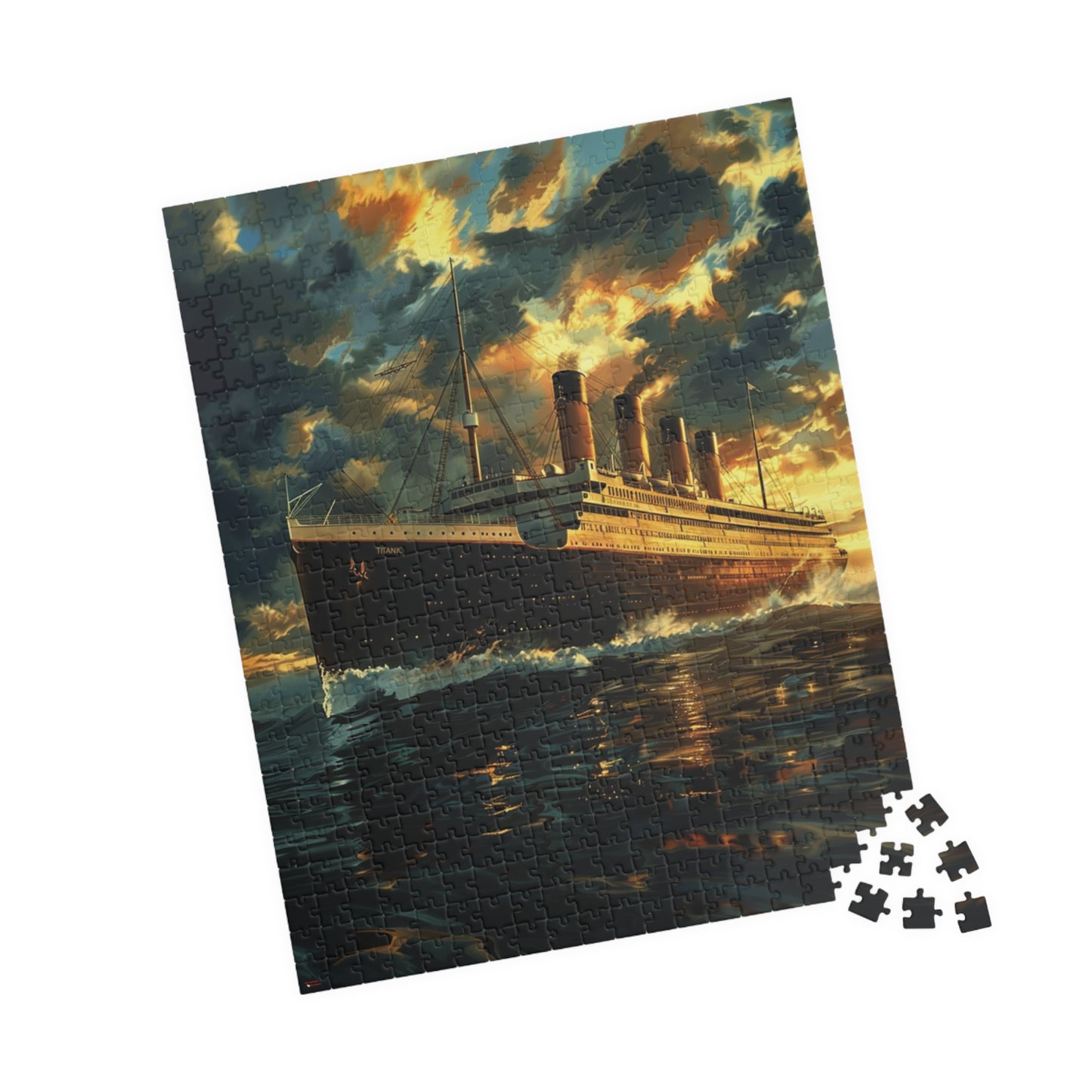 RMS Titanic at Sunset Puzzle (110, 252, 520, 1014-piece) Large Ship Beautiful Scenery Ocean Sea Cruise Maiden Voyage 1000 500 Jig Saw