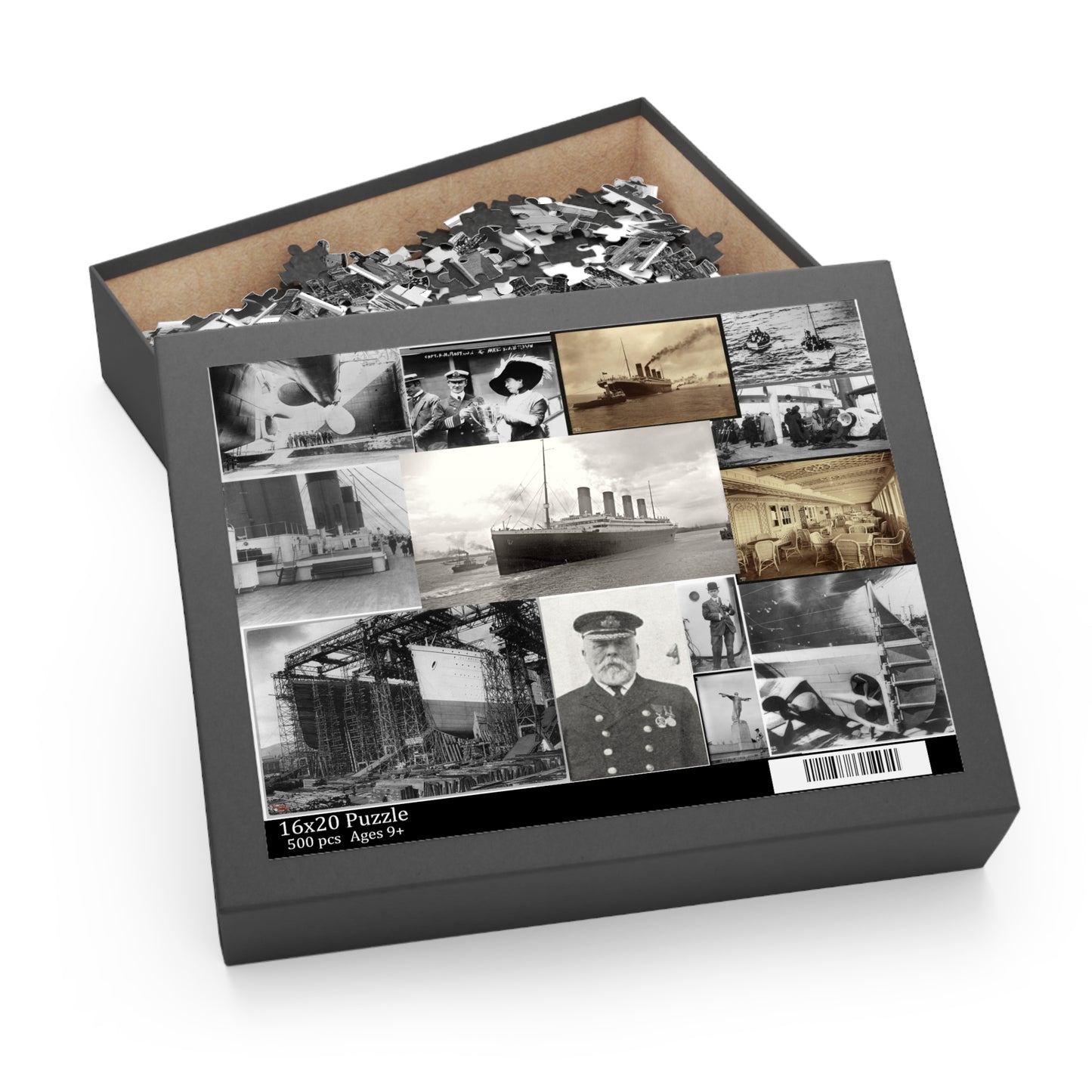 Titanic Historical Photo Puzzle, 120-500 Pieces, Gift Box, Ages 9 and Up