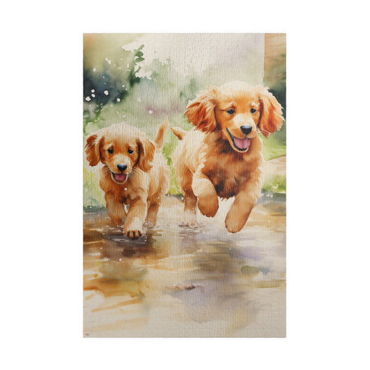 Golden Retriever Puppies Jigsaw Puzzle — (110/252/520/1014-Piece Options)