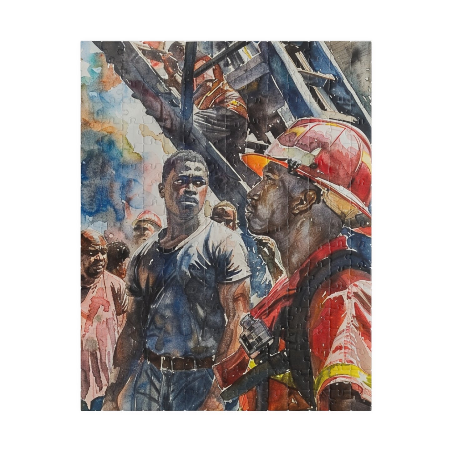 African American Firefighter Puzzle #2 (110, 252, 520, 1014-piece) America's Bravest Jig Saw 1000 500 Tabletop Games Black Firemen Fireman