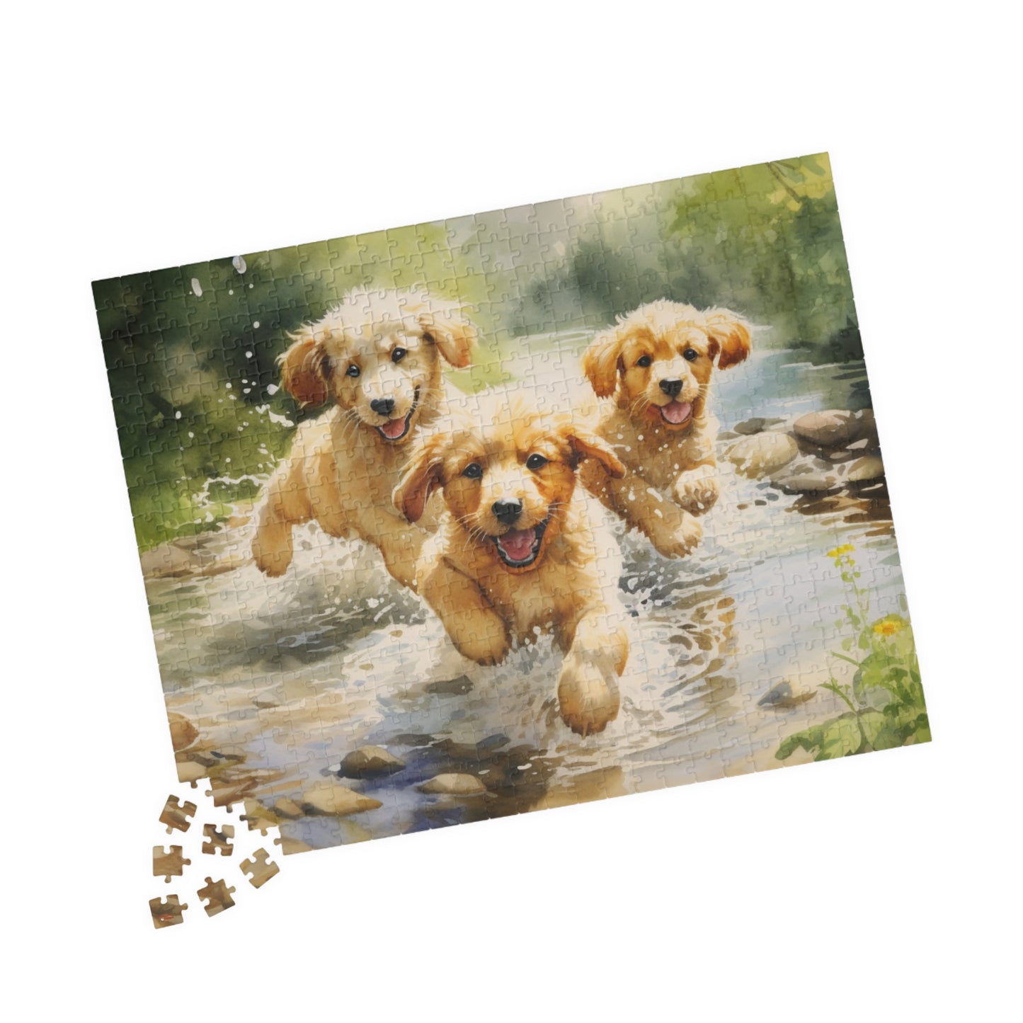 Three Golden Puppies Puzzle — 110 - 1014 -Piece Cute Puppy Jigsaw for Dog Lovers