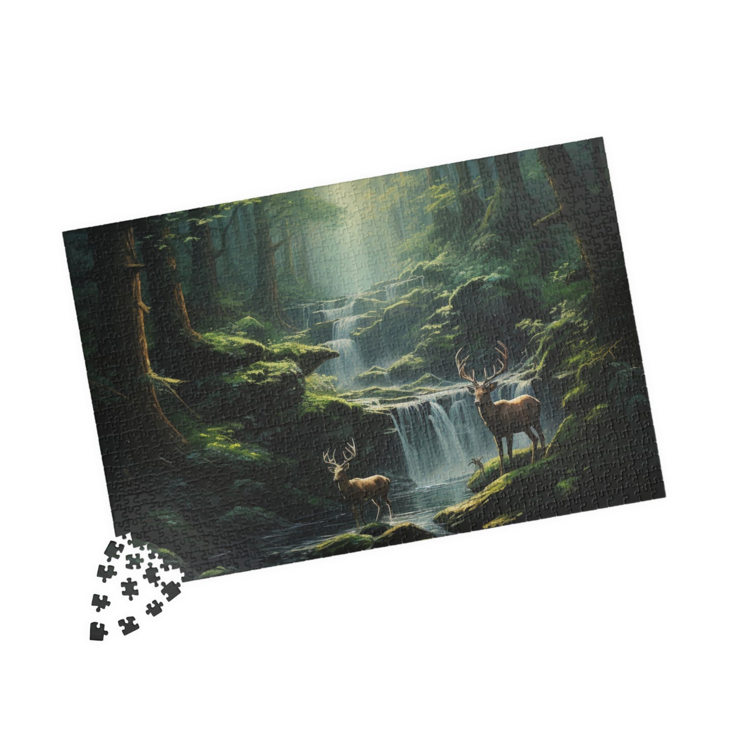 Forest Bucks Puzzle — Deer Pair Woodland Jigsaw (110–1014 Pieces)