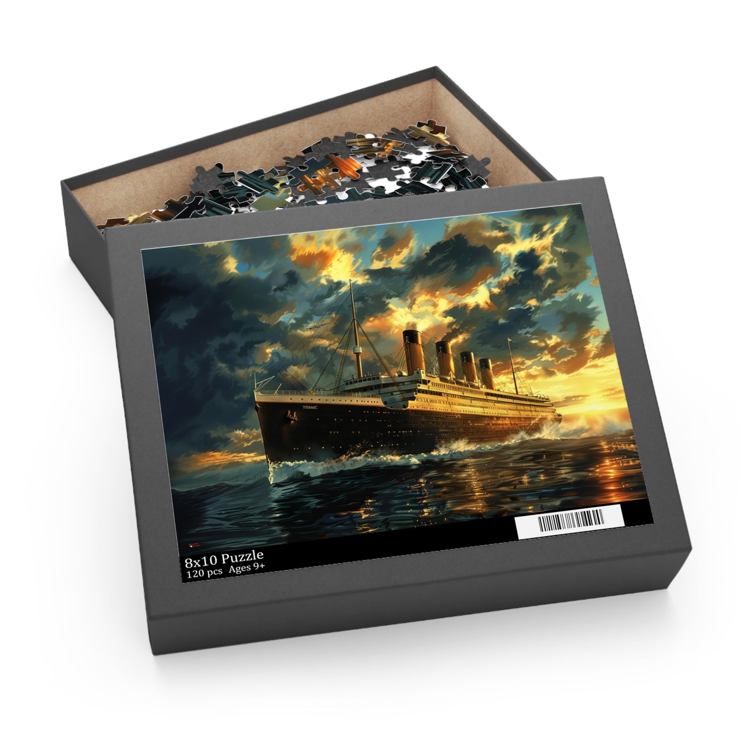 Titanic Puzzle, 3 Sizes to Choose From, 120 to 500 Pieces, Gorgeous Image of the Ship at Sunrise
