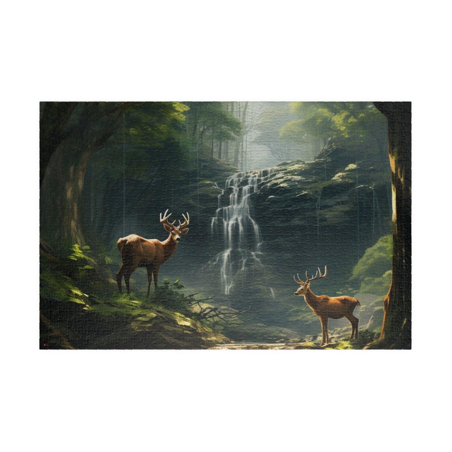 Deer in the Woods Puzzle — 500 & 1014-Piece Scenic Jigsaw