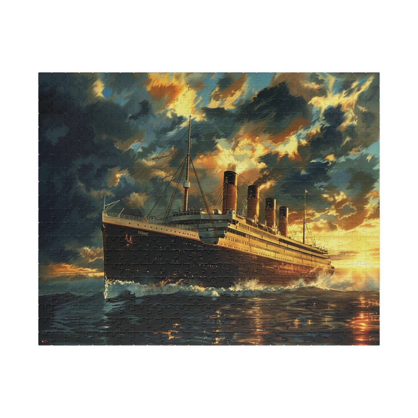 RMS Titanic at Sunset Puzzle (110, 252, 520, 1014-piece) Large Ship Beautiful Scenery Ocean Sea Cruise Maiden Voyage 1000 500 Jig Saw