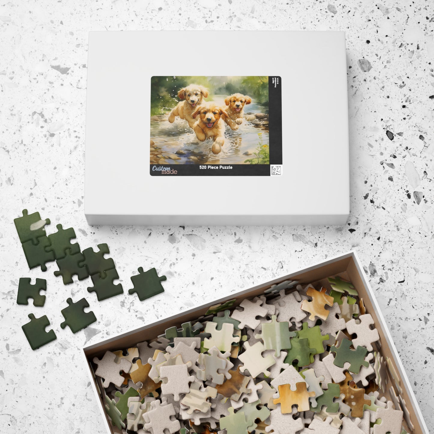 Three Golden Puppies Puzzle — 110 - 1014 -Piece Cute Puppy Jigsaw for Dog Lovers