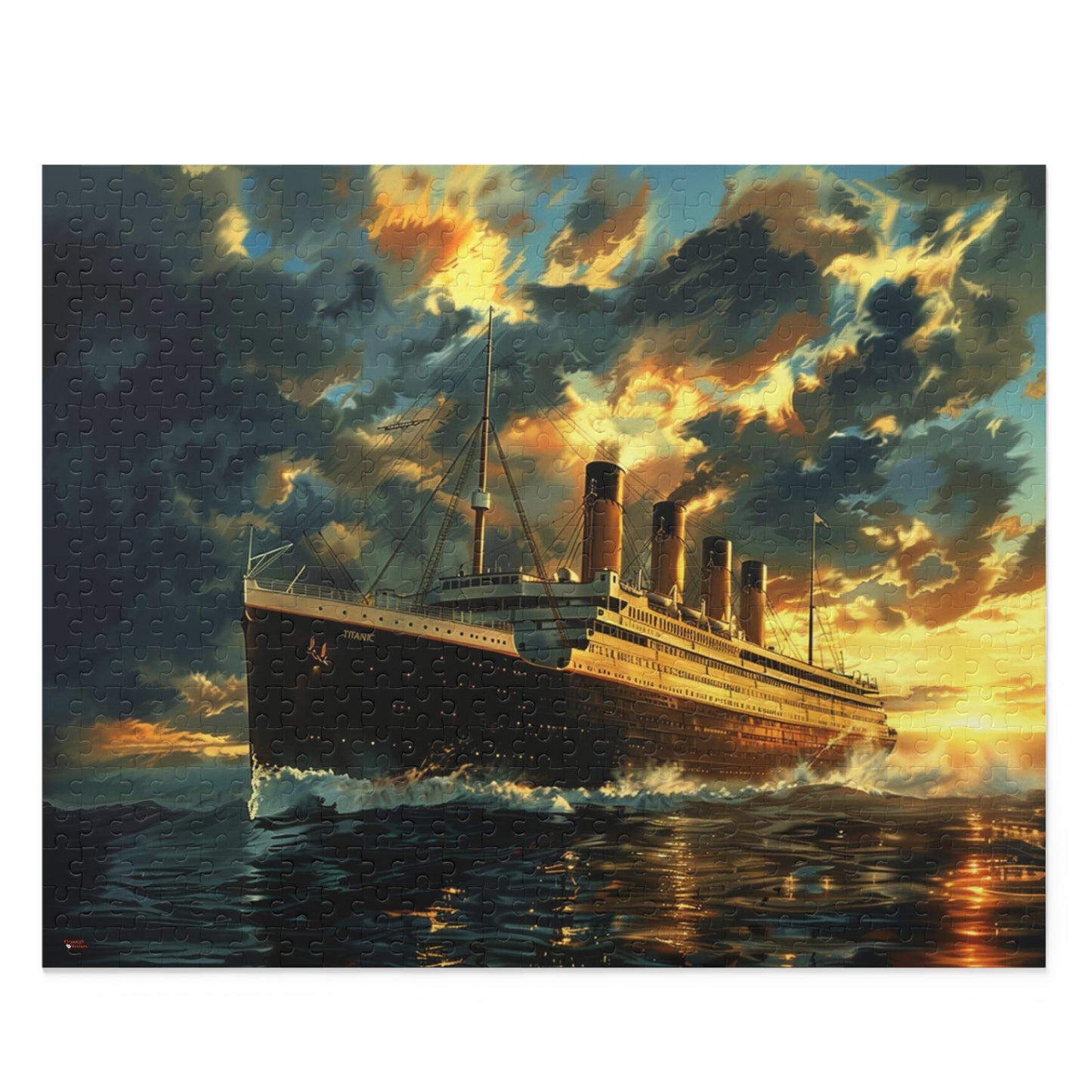 Titanic Puzzle, 3 Sizes to Choose From, 120 to 500 Pieces, Gorgeous Image of the Ship at Sunrise