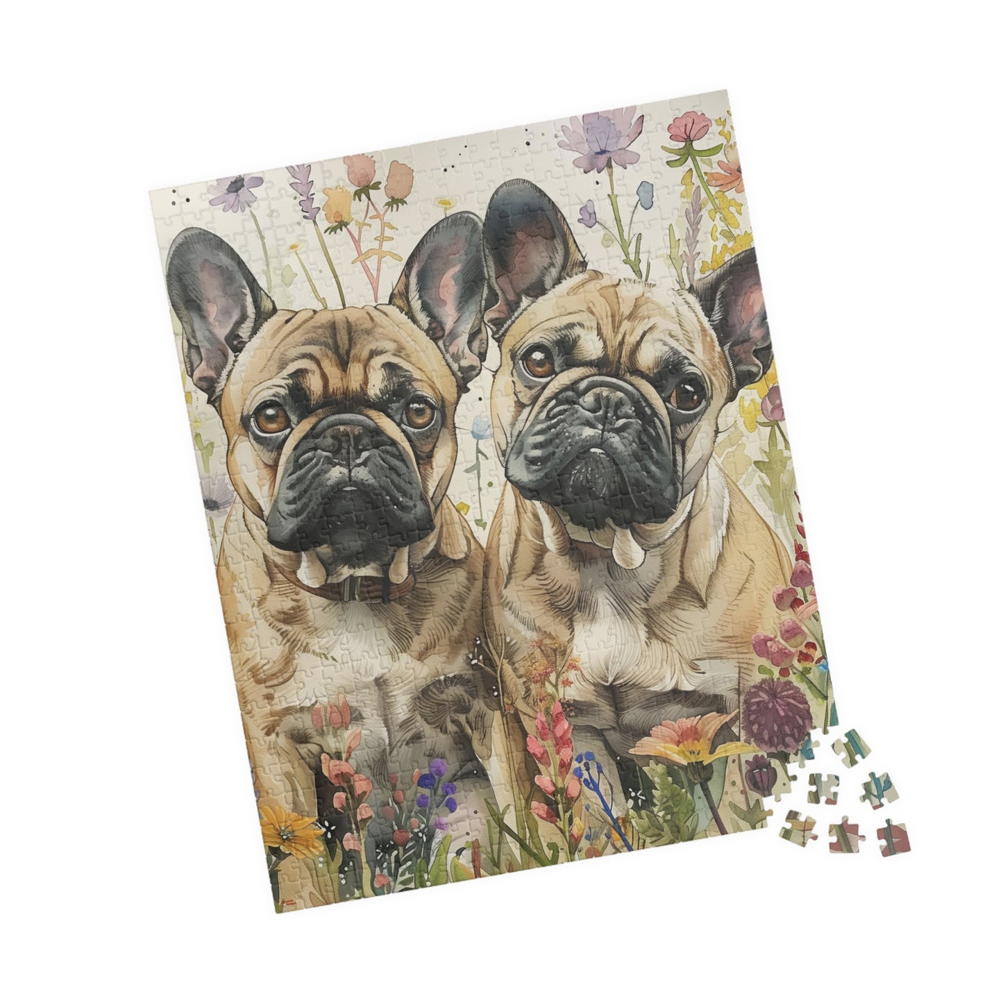 French Bulldog Wildflowers Puzzle — 110/252/520/1014-Piece Dog Jigsaw