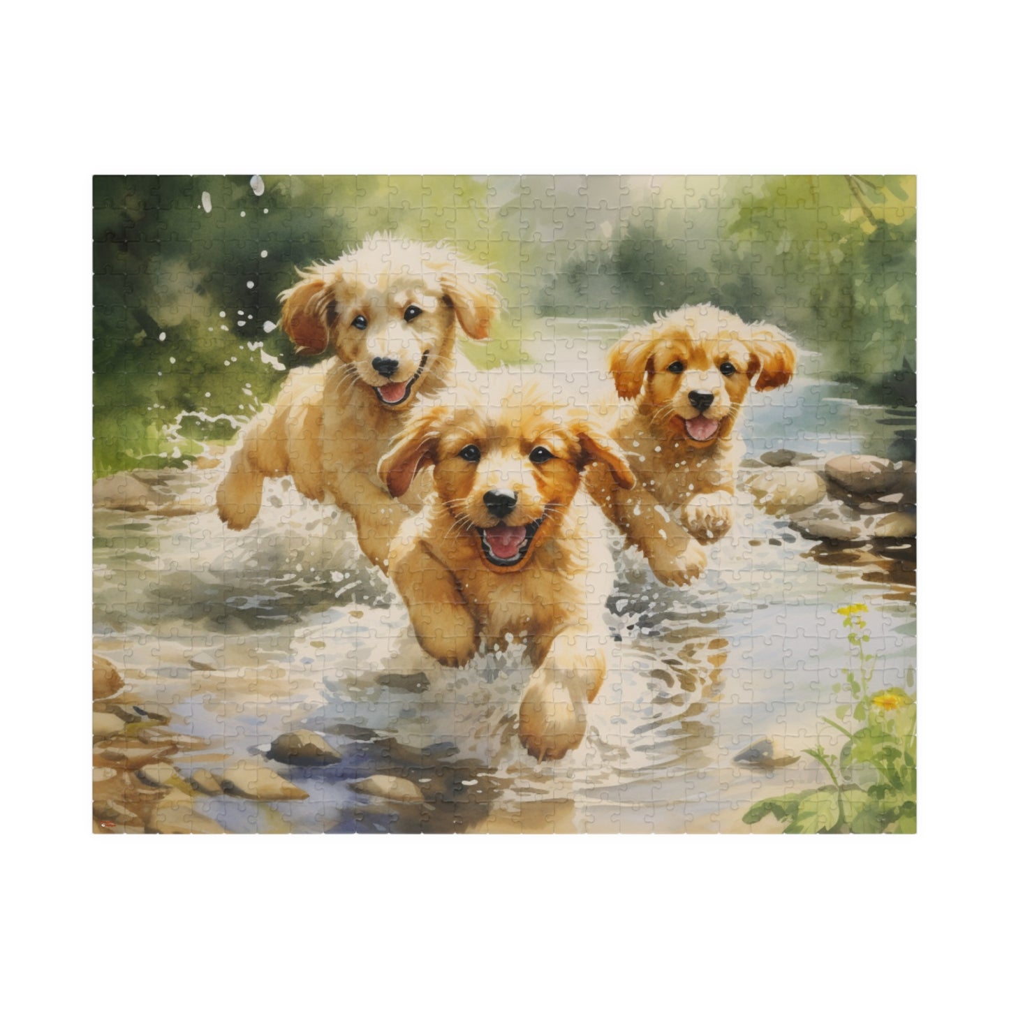 Three Golden Puppies Puzzle — 110 - 1014 -Piece Cute Puppy Jigsaw for Dog Lovers