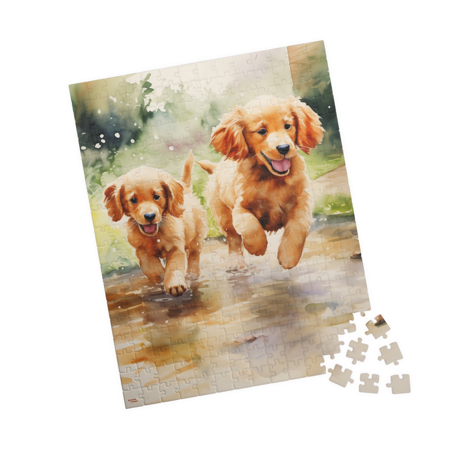 Golden Retriever Puppies Jigsaw Puzzle — (110/252/520/1014-Piece Options)
