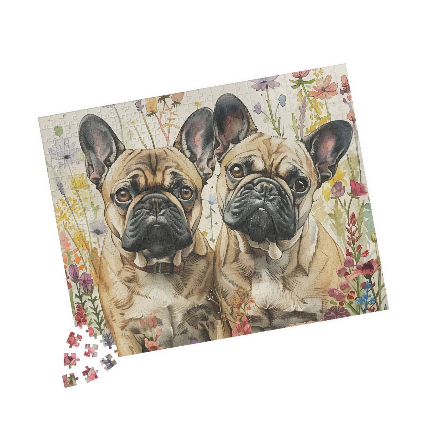 French Bulldog Wildflowers Puzzle — 110/252/520/1014-Piece Dog Jigsaw