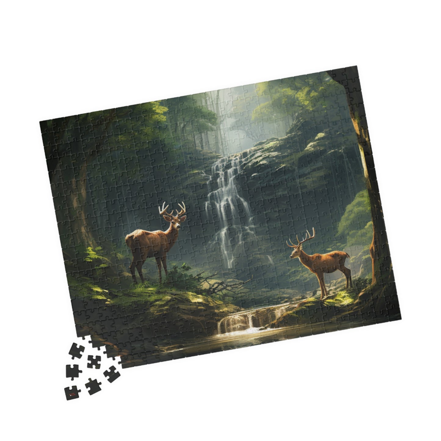 Deer in the Woods Puzzle — 500 & 1014-Piece Scenic Jigsaw