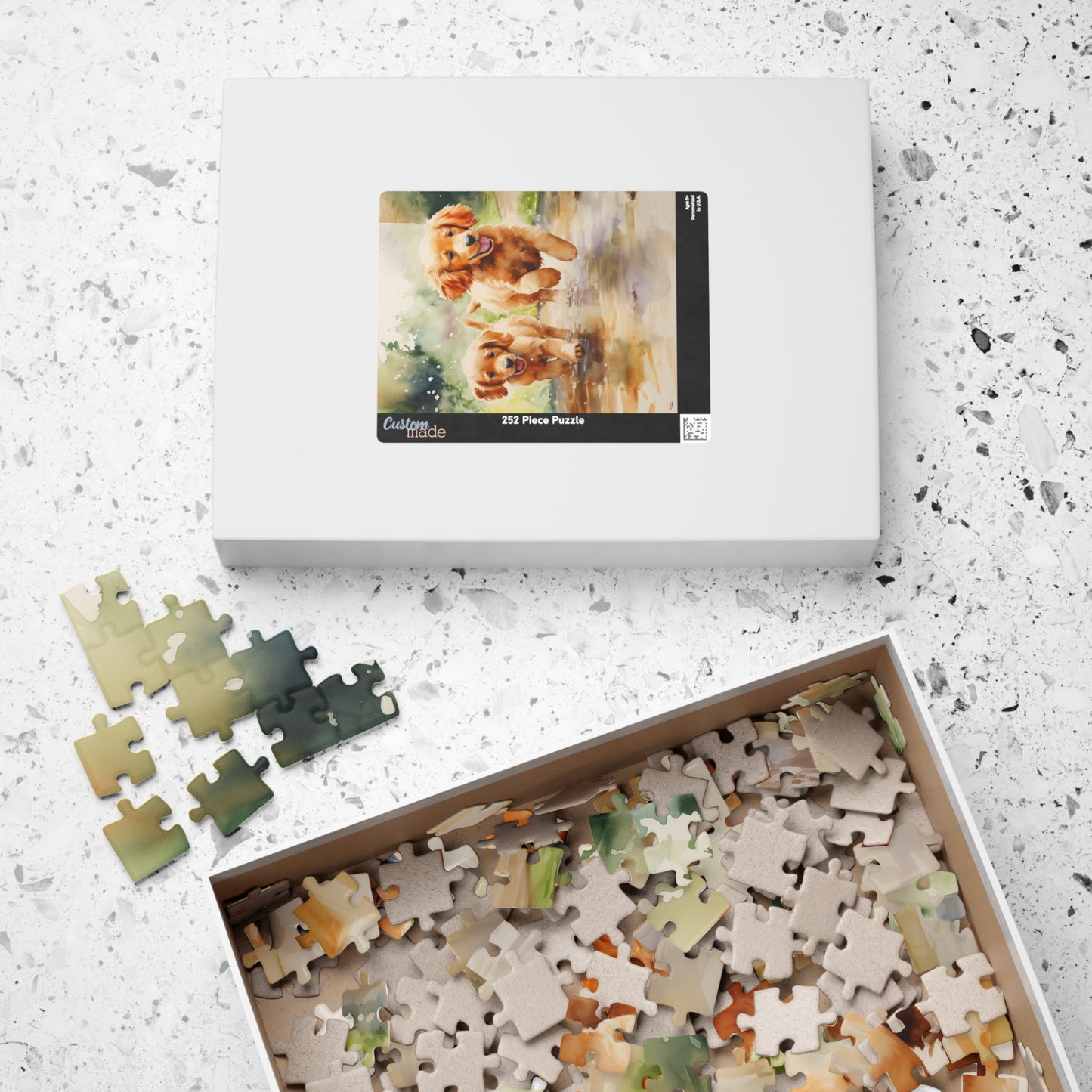 Golden Retriever Puppies Jigsaw Puzzle — (110/252/520/1014-Piece Options)