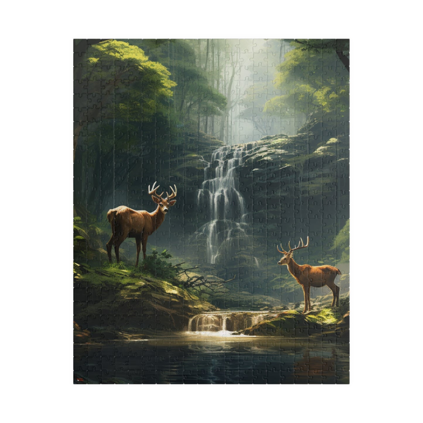Deer in the Woods Puzzle — 500 & 1014-Piece Scenic Jigsaw