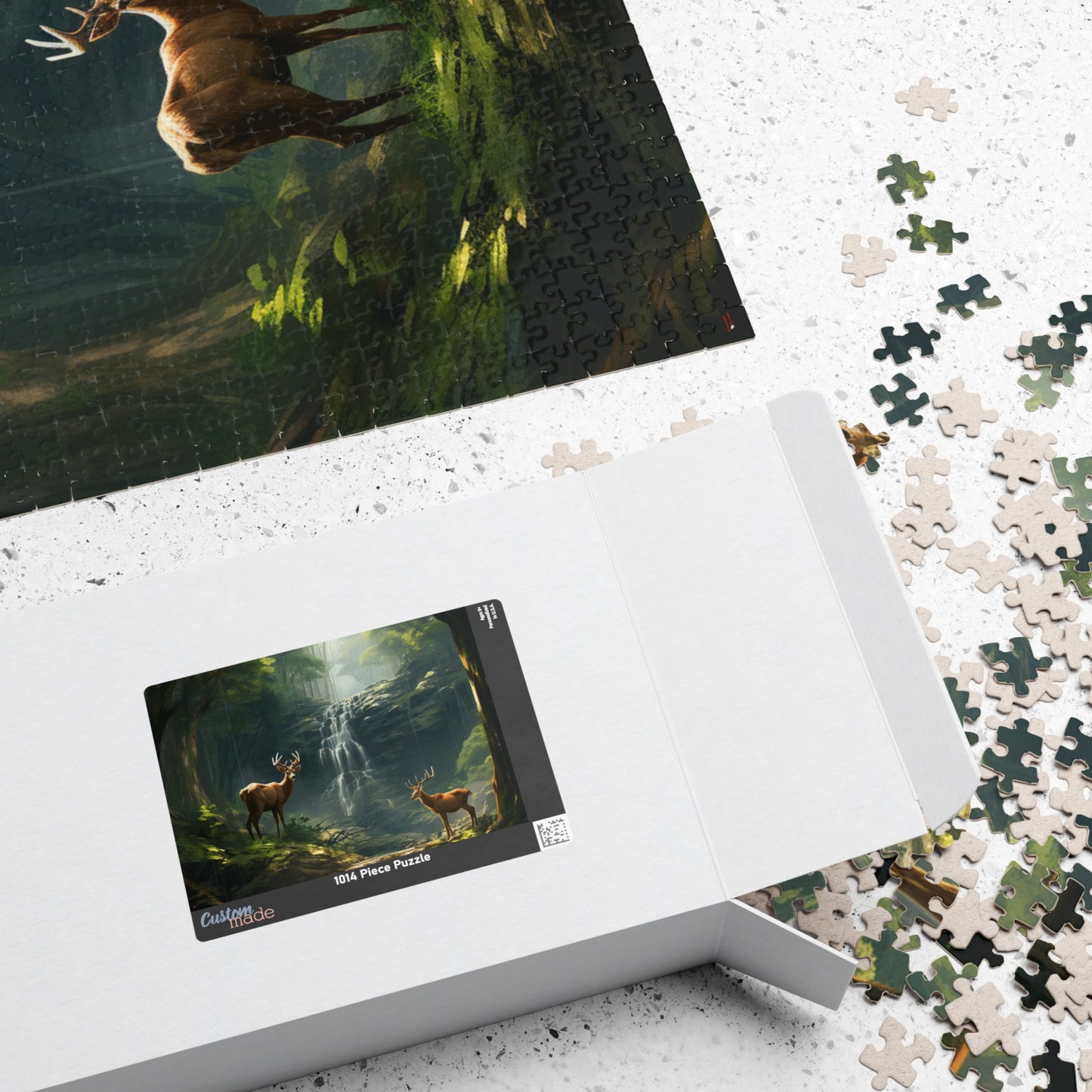 Deer in the Woods Puzzle — 500 & 1014-Piece Scenic Jigsaw