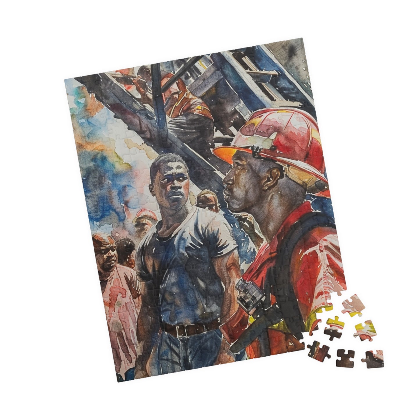 African American Firefighter Puzzle #2 (110, 252, 520, 1014-piece) America's Bravest Jig Saw 1000 500 Tabletop Games Black Firemen Fireman