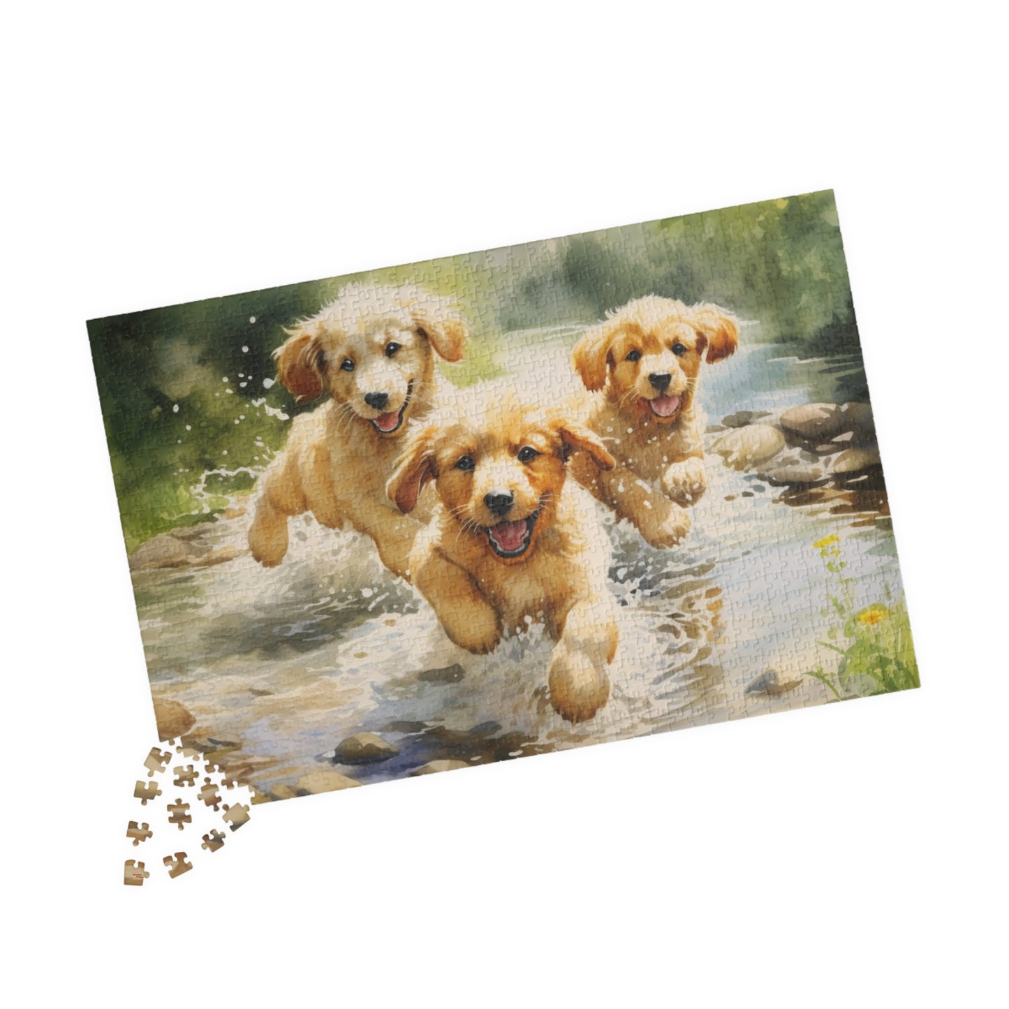Three Golden Puppies Puzzle — 110 - 1014 -Piece Cute Puppy Jigsaw for Dog Lovers