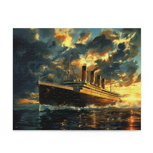 Titanic Puzzle, 3 Sizes to Choose From, 120 to 500 Pieces, Gorgeous Image of the Ship at Sunrise
