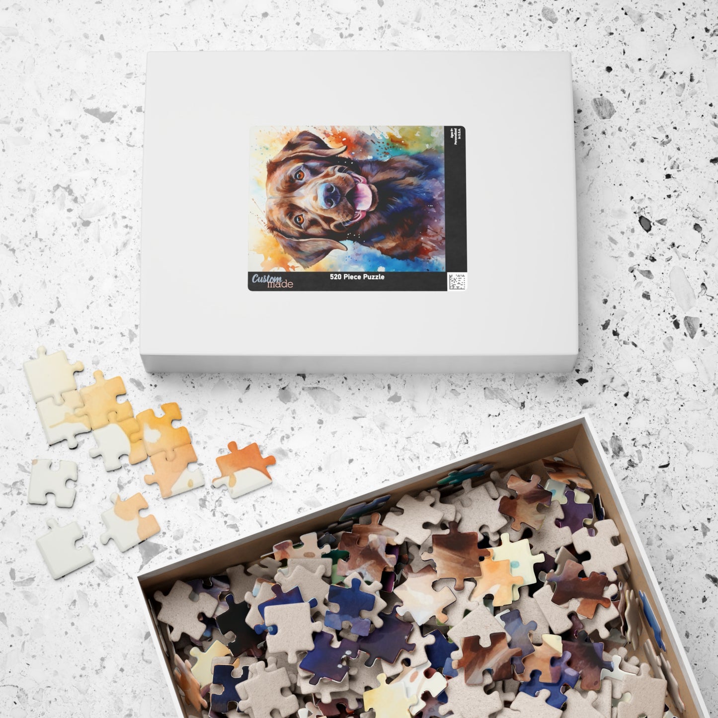 Labrador Retriever Puzzle (110, 252, 520, 1014-piece) Watercolor Family Pet Canine K9 Jigsaw Jig Saw Indoor Games Kids Adults