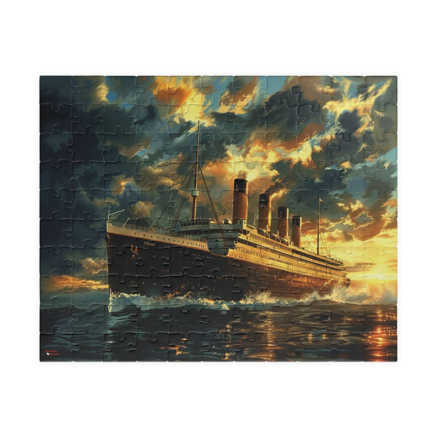 RMS Titanic at Sunset Puzzle (110, 252, 520, 1014-piece) Large Ship Beautiful Scenery Ocean Sea Cruise Maiden Voyage 1000 500 Jig Saw