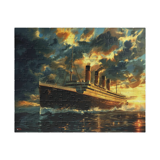 RMS Titanic at Sunset Puzzle (110, 252, 520, 1014-piece) Large Ship Beautiful Scenery Ocean Sea Cruise Maiden Voyage 1000 500 Jig Saw
