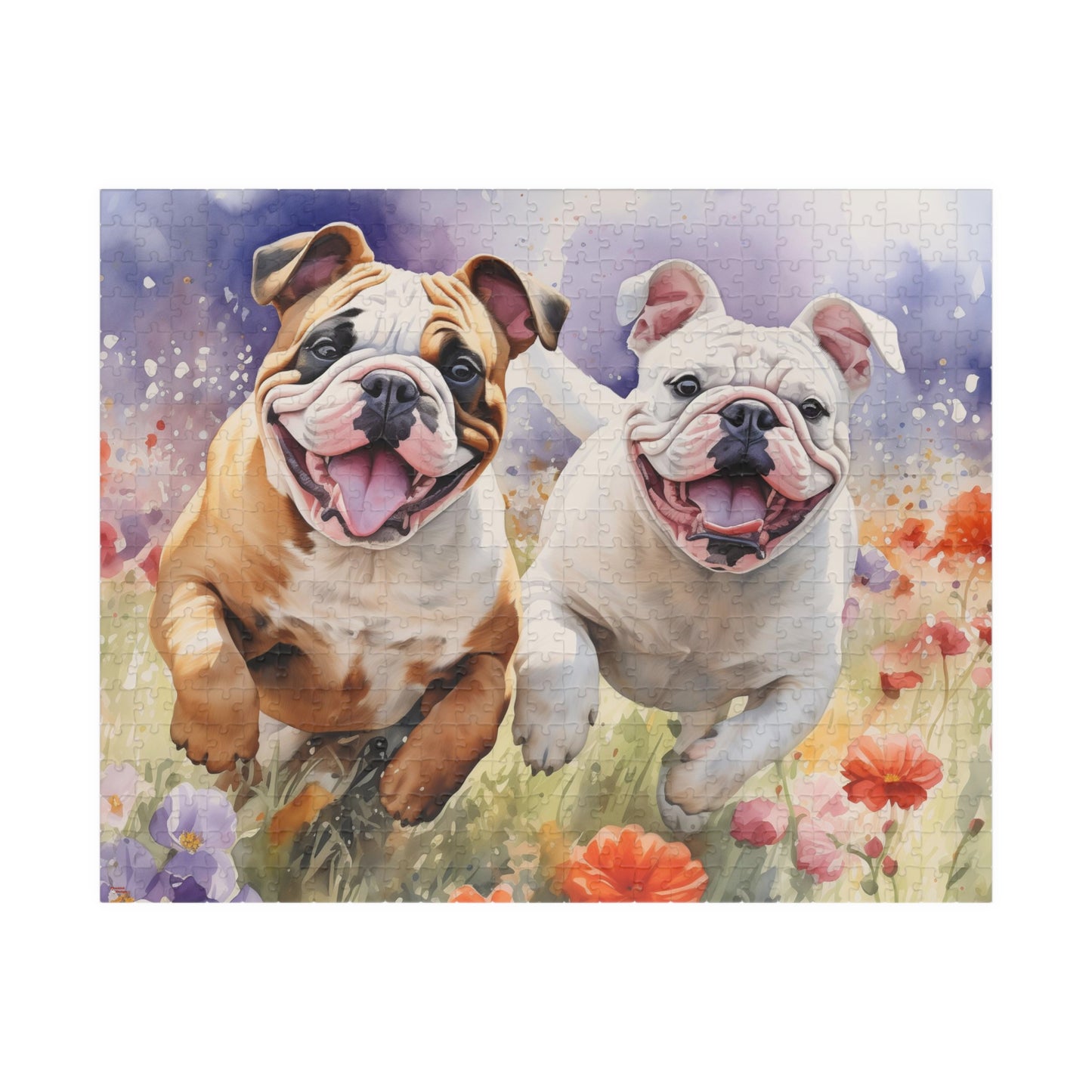 Wildflower Field Running Bulldogs Puzzle — 520/1014-Piece Jigsaw