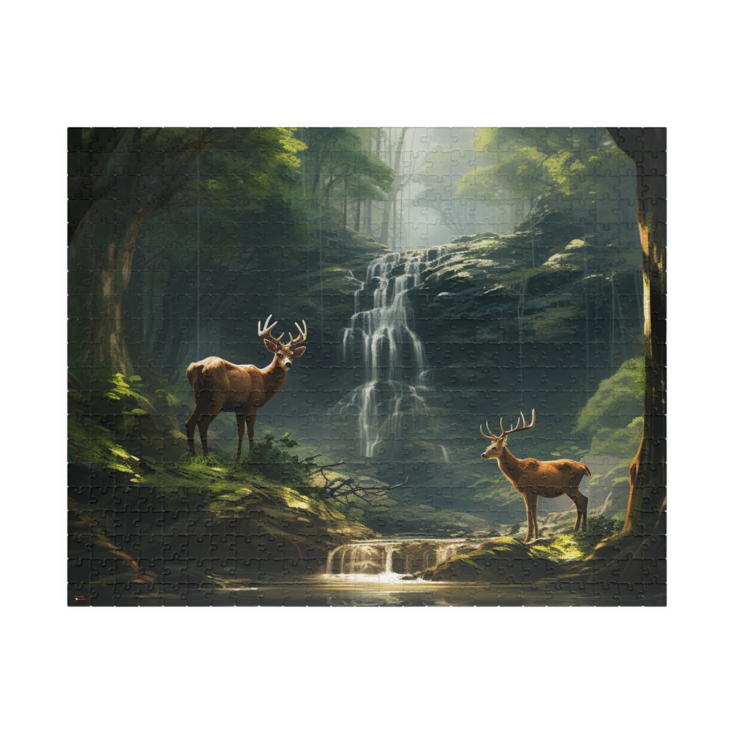 Deer in the Woods Puzzle — 500 & 1014-Piece Scenic Jigsaw