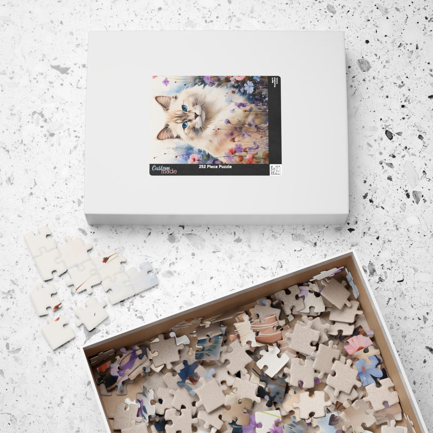 Ragdoll Cat in Wildflowers Puzzle — 110/252/520/1014‑Piece Jigsaw