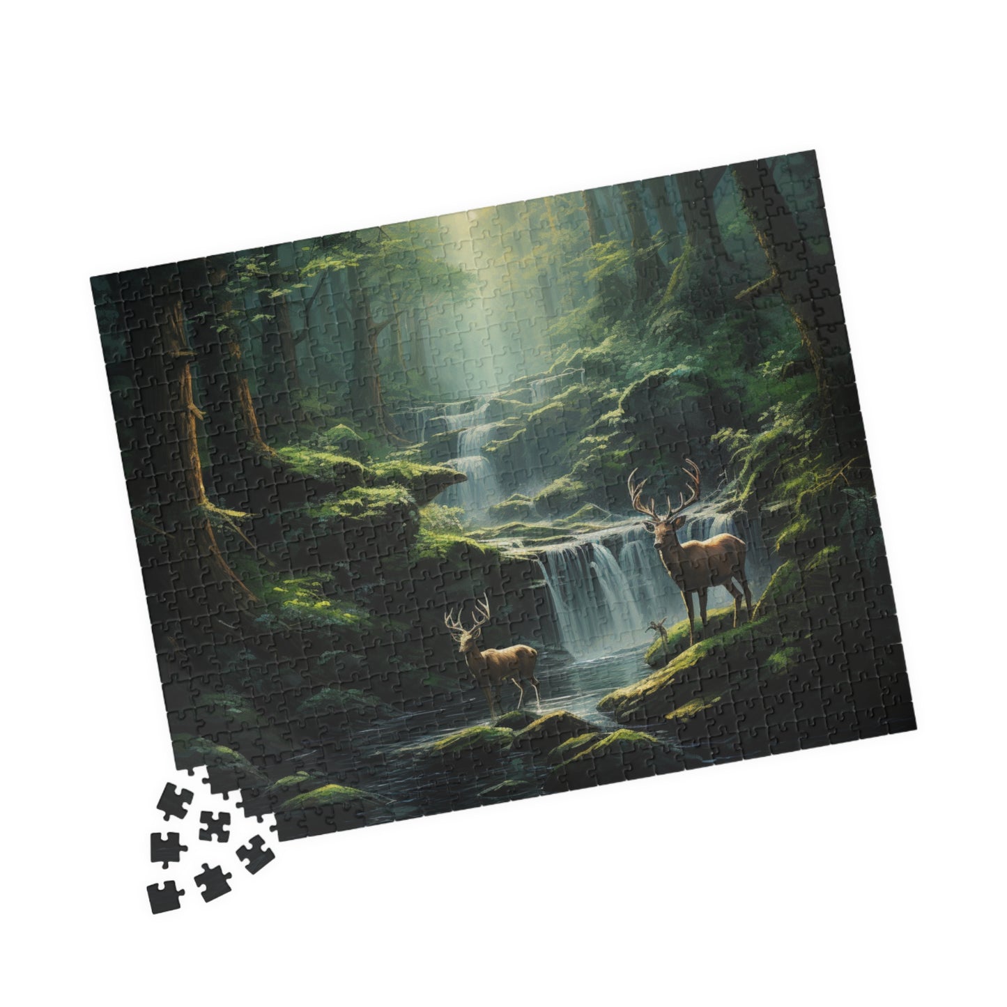 Forest Bucks Puzzle — Deer Pair Woodland Jigsaw (110–1014 Pieces)